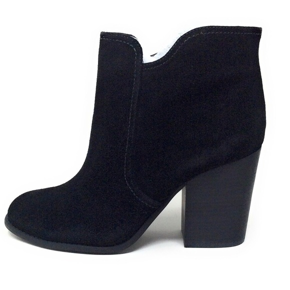 NEW Jessica Simpson Sadora Black Split Suede Block Heel Ankle Boots - Picture 1 of 11